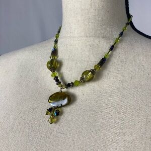 Glass Green Beaded Necklace